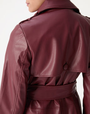 TRENCH COAT COM CINTO PU - VINHO