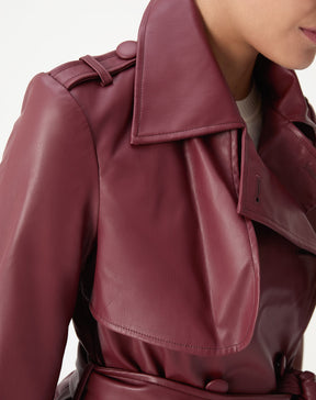 TRENCH COAT COM CINTO PU - VINHO