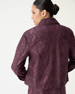 JAQUETA QUADRADA COBRA PU - VINHO