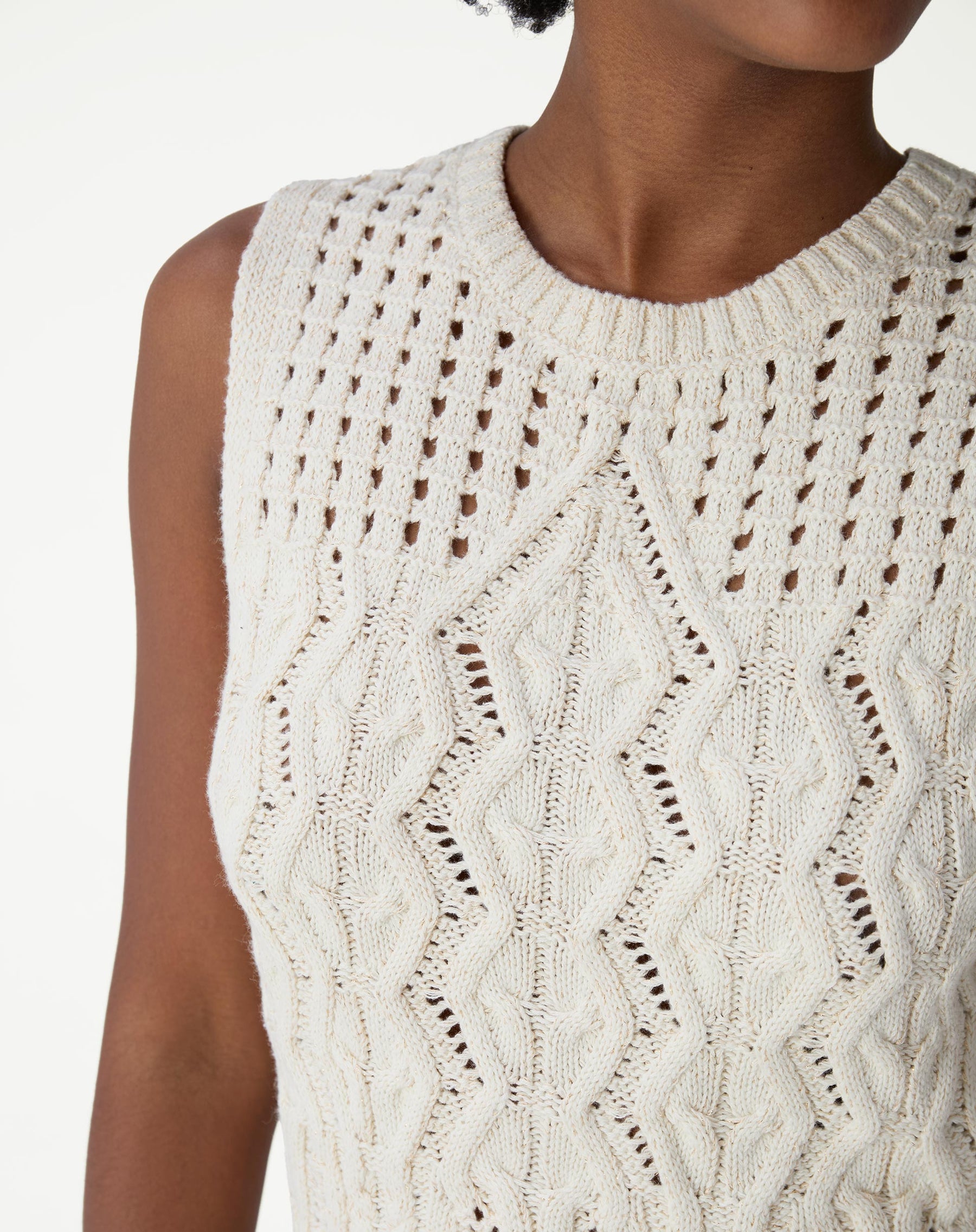 REGATA TRICOT PONTO DIFERENCIADO - BEGE