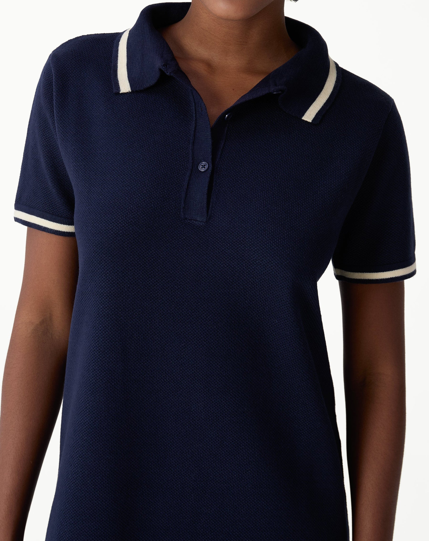 VESTIDO POLO TRICOT - AZUL MARINHO