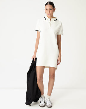 VESTIDO POLO TRICOT - OFF-WHITE