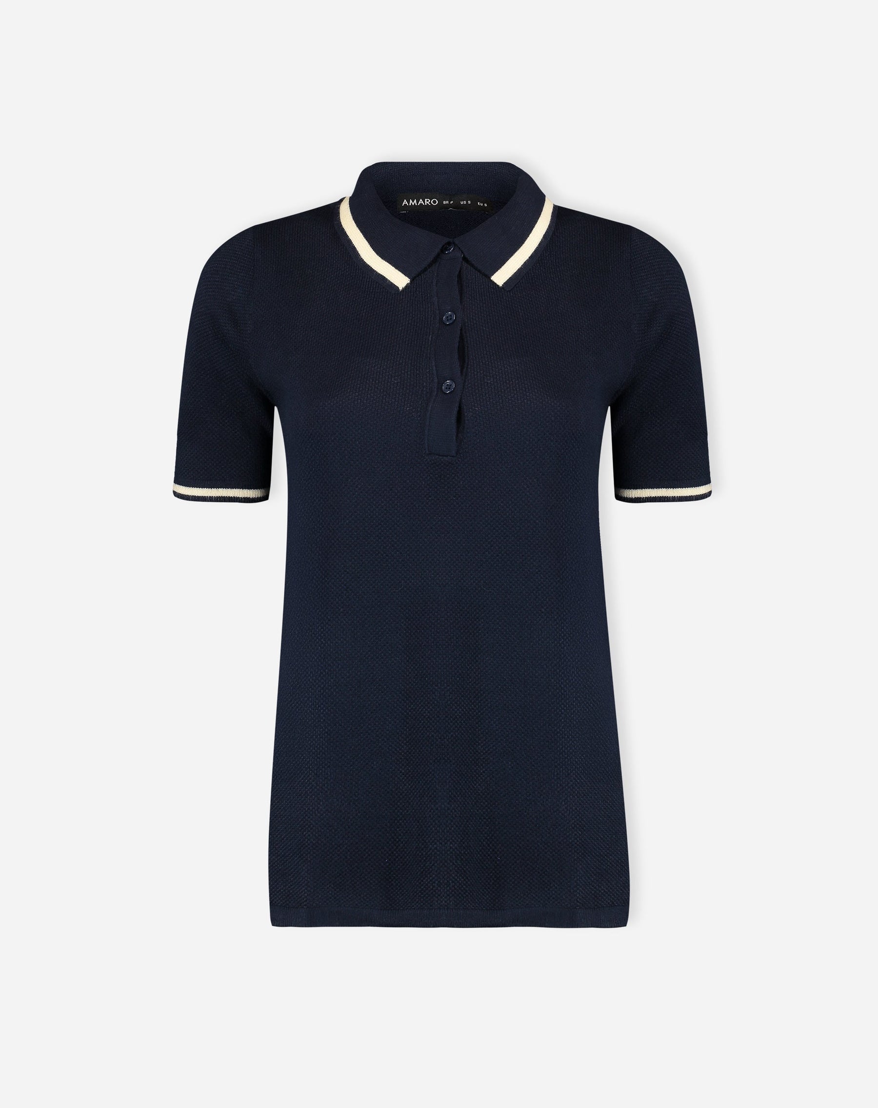 BLUSA POLO TRICOT - AZUL MARINHO