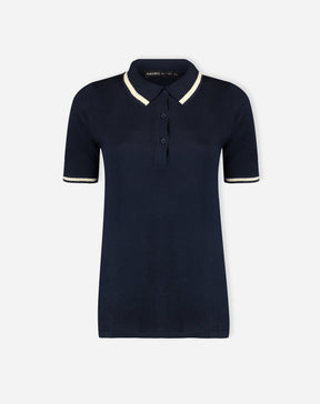 BLUSA POLO TRICOT - AZUL MARINHO