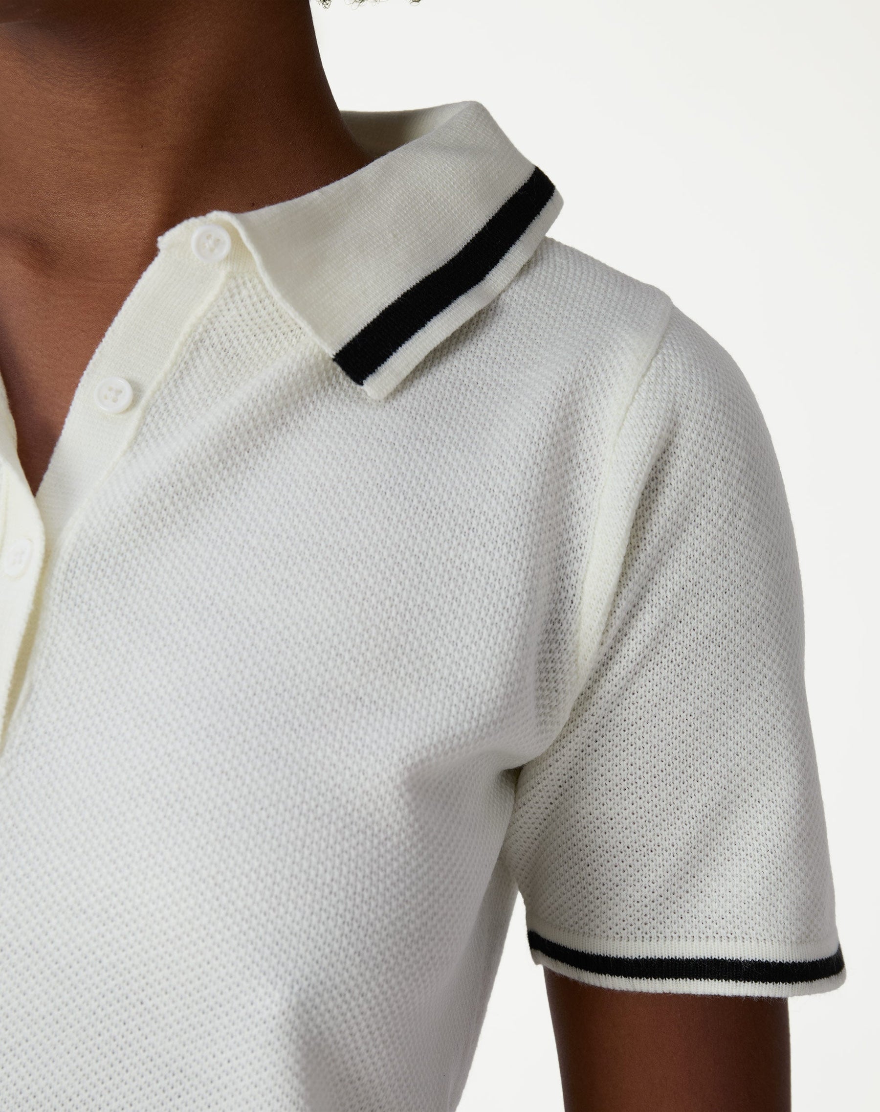 BLUSA POLO TRICOT - OFF-WHITE