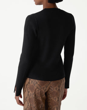 SUÉTER TRICOT GOLA CARECA - PRETO