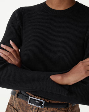 SUÉTER TRICOT GOLA CARECA - PRETO