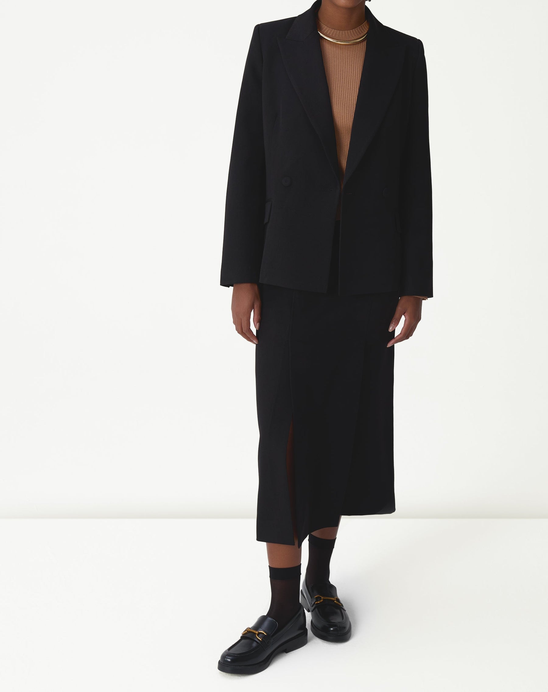 SUÉTER TRICOT GOLA CARECA - BEGE