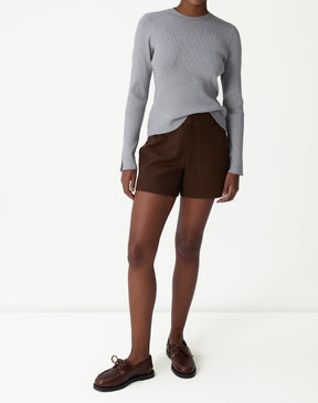 SUÉTER TRICOT GOLA CARECA - CINZA MESCLA