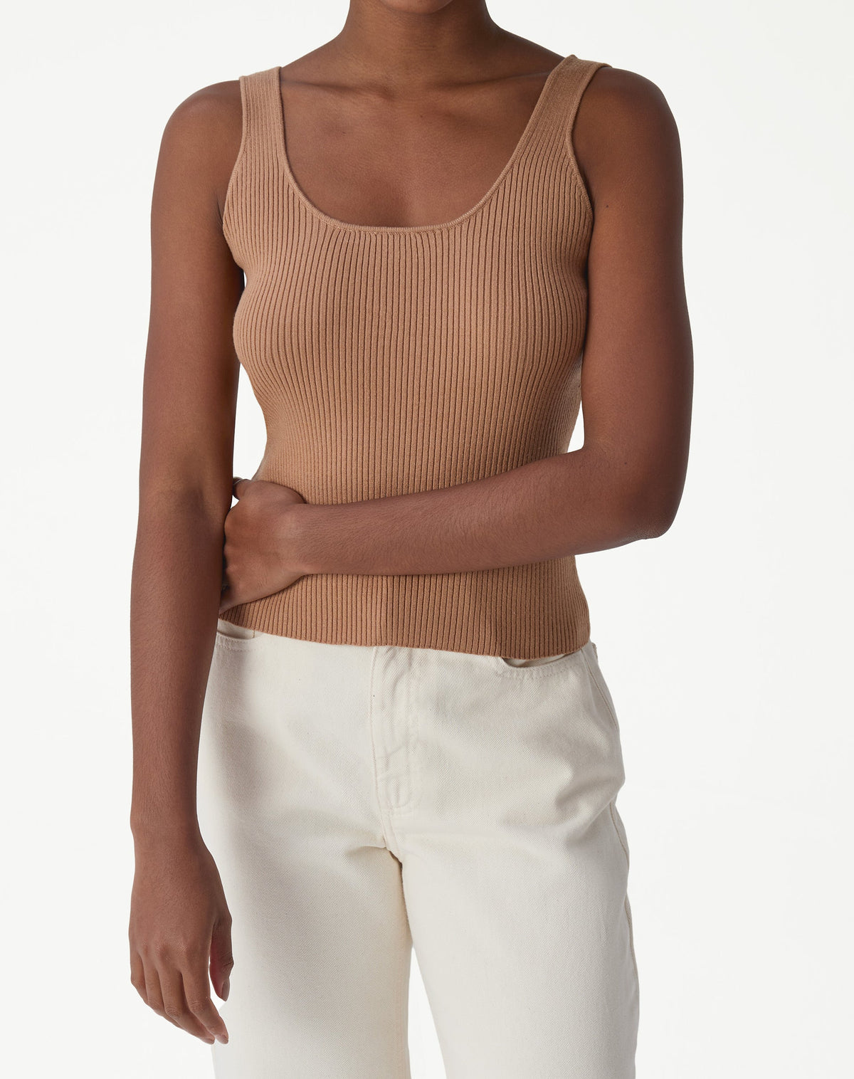 REGATA BÁSICA TRICOT DECOTE U - BEGE