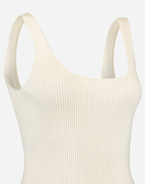 REGATA BÁSICA TRICOT DECOTE U - OFF-WHITE