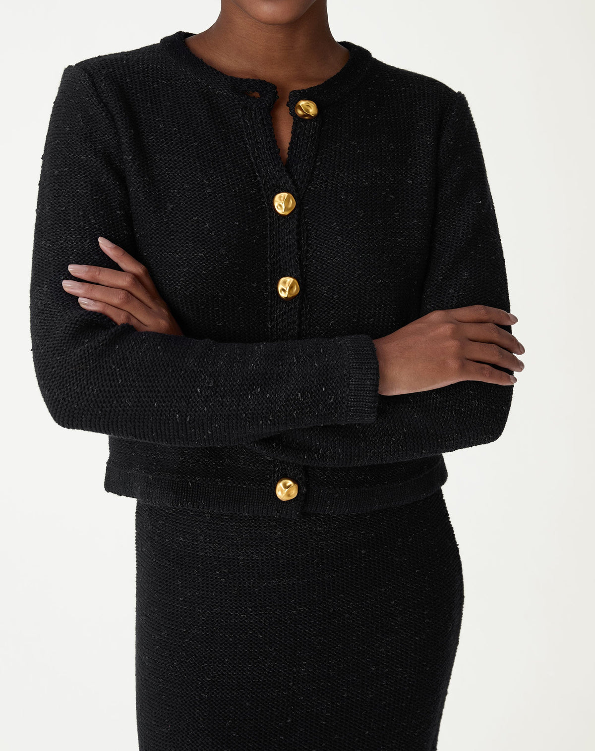 CARDIGAN TRICOT COM BOTÕES - PRETO