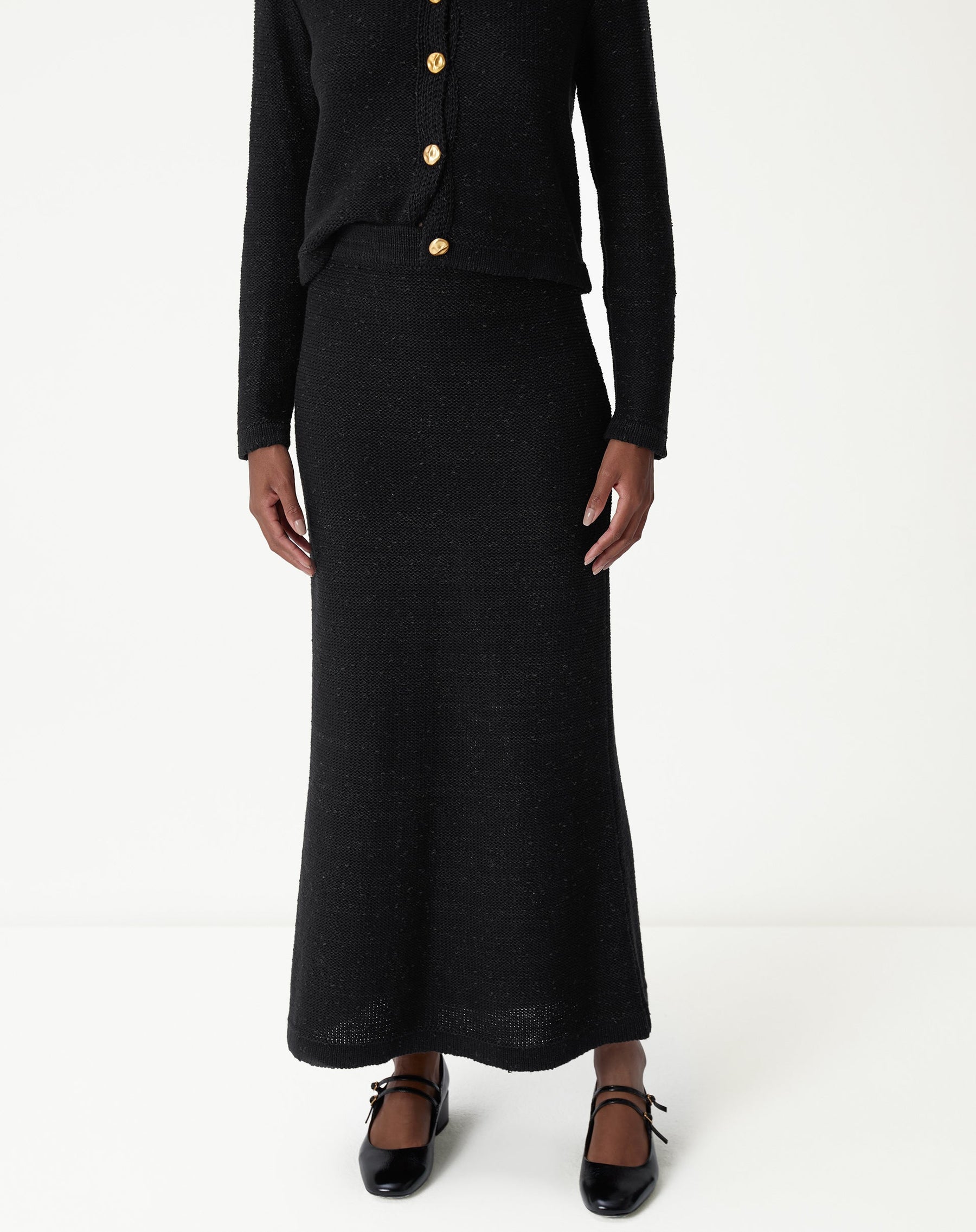 SAIA LONGA TRICOT - PRETO