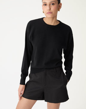 SUÉTER GOLA CARECA DE CASHMERE - PRETO