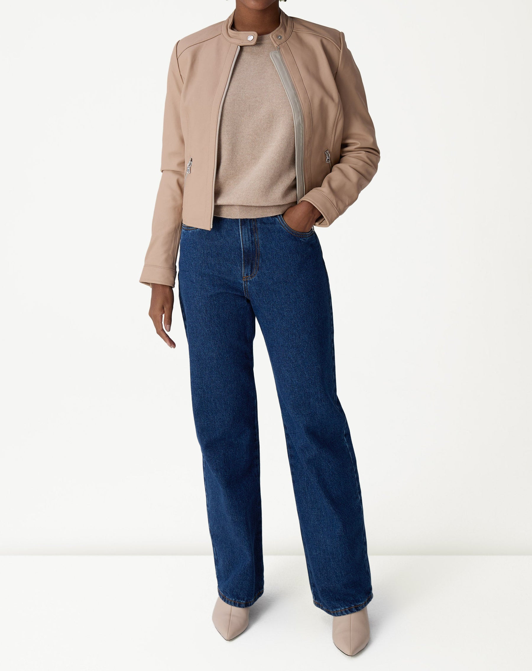 SUÉTER GOLA CARECA DE CASHMERE - CAQUI