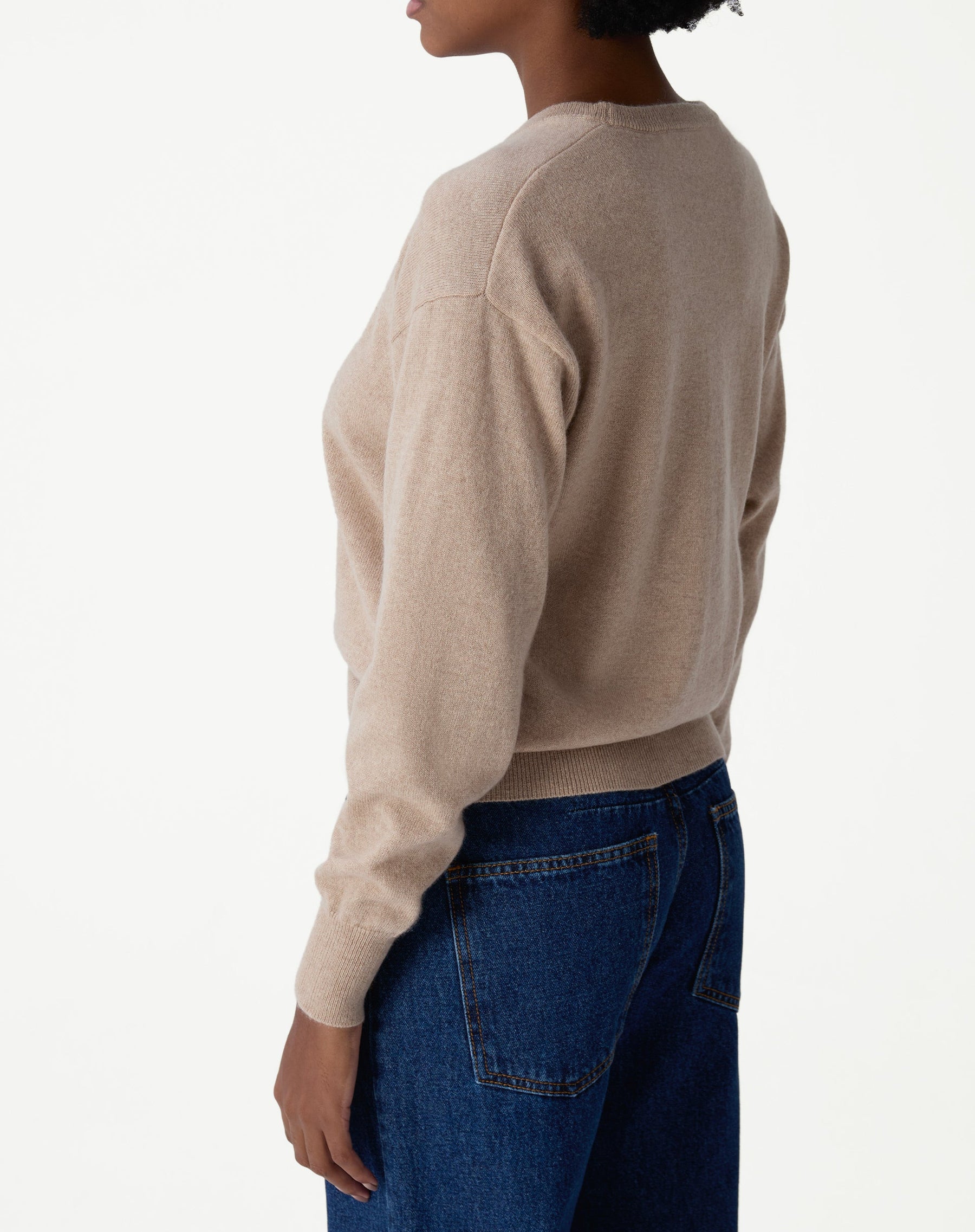 SUÉTER GOLA CARECA DE CASHMERE - CAQUI