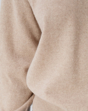 SUÉTER GOLA CARECA DE CASHMERE - CAQUI