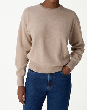 SUÉTER GOLA CARECA DE CASHMERE - CAQUI