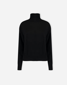 Suéter Gola Alta de Cashmere  - PRETO