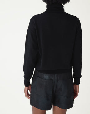 Suéter Gola Alta de Cashmere  - PRETO