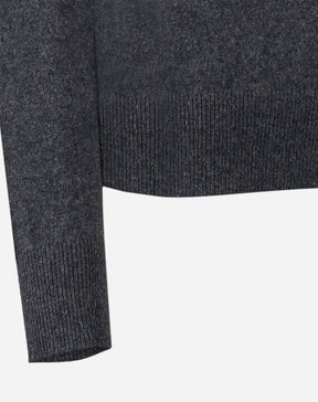 SUÉTER CASHMERE GOLA ALTA  - CINZA MESCLA ESCURO