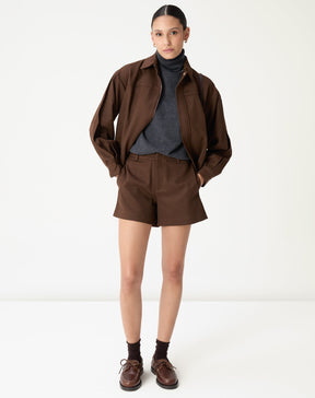 SUÉTER CASHMERE GOLA ALTA  - CINZA MESCLA ESCURO