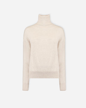 SUÉTER CASHMERE GOLA ALTA  - AREIA