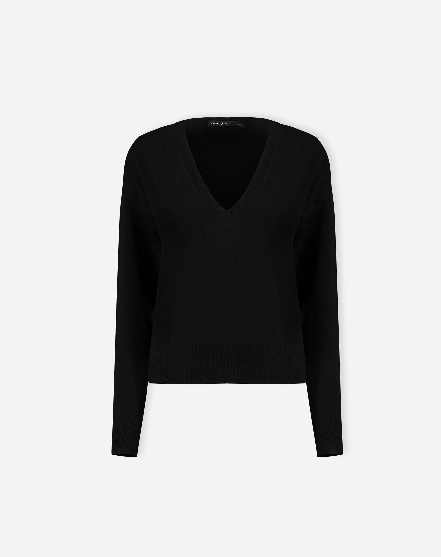 SUÉTER CASHMERE GOLA V  - PRETO