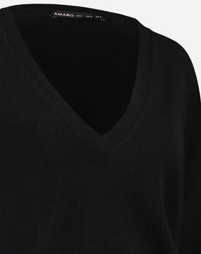 SUÉTER CASHMERE GOLA V  - PRETO