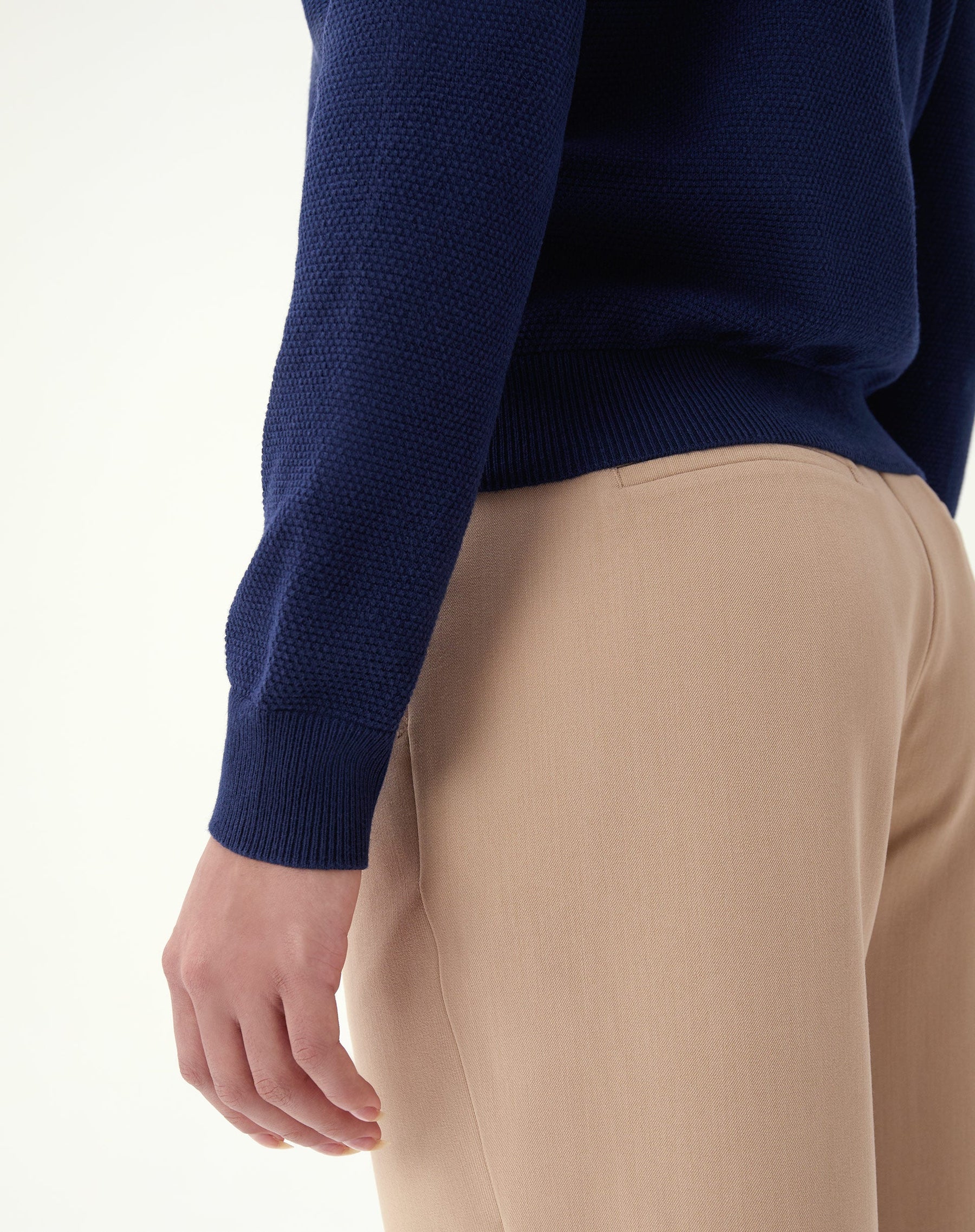 SUÉTER GOLA POLO MANGA LONGA TRICOT - AZUL MARINHO