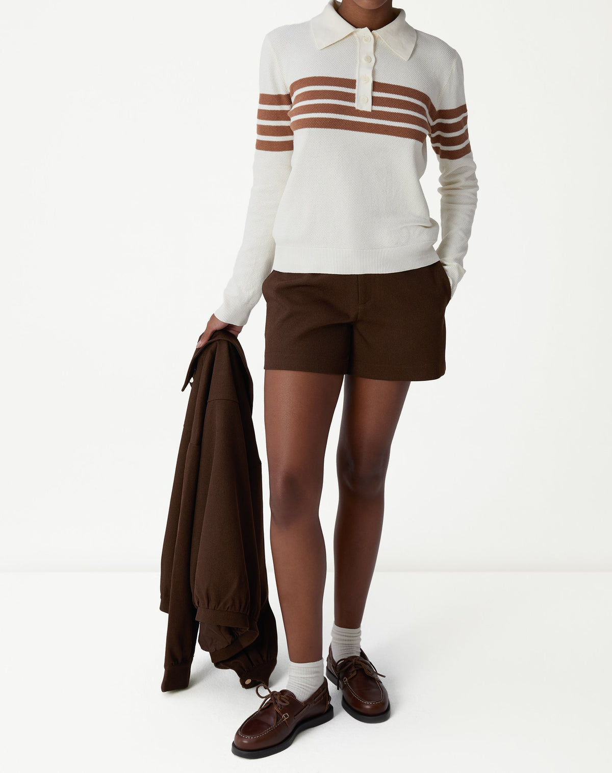 SUÉTER GOLA POLO MANGA LONGA TRICOT - OFF-WHITE