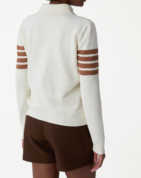 SUÉTER GOLA POLO MANGA LONGA TRICOT - OFF-WHITE