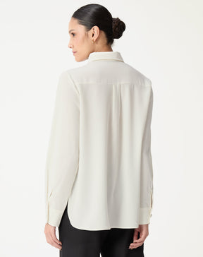 CAMISA ALONGADA COM FENDA - OFF-WHITE