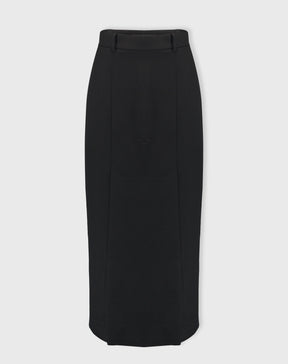 SAIA MIDI COM FENDAS ALFAIATARIA - PRETO