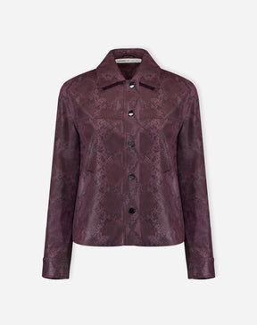 JAQUETA QUADRADA COBRA PU - VINHO