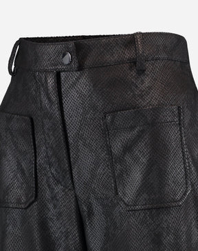 CALÇA RETA COBRA PU - PRETO