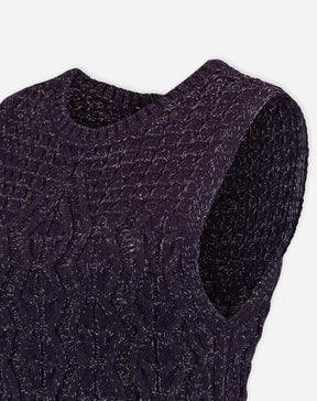 REGATA TRICOT PONTO DIFERENCIADO - ROXO
