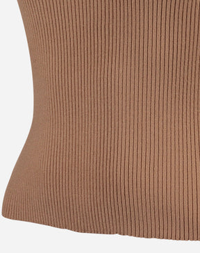 REGATA BÁSICA TRICOT DECOTE U - BEGE