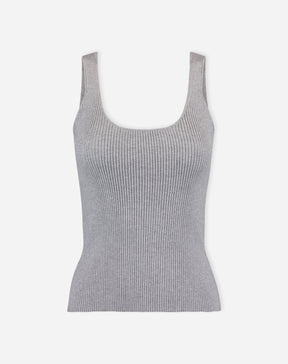 REGATA BÁSICA TRICOT DECOTE U - CINZA MESCLA