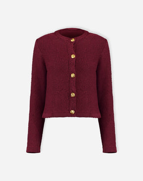 CARDIGAN TRICOT COM BOTÕES - VERMELHO