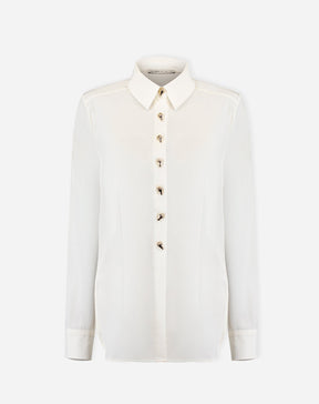 CAMISA ALONGADA COM FENDA - OFF-WHITE