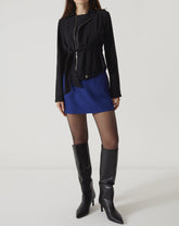 SAIA CURTA RETA DE ALFAIATARIA - AZUL