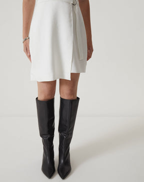 VESTIDO DECOTE V DE ALFAIATARIA - OFF-WHITE