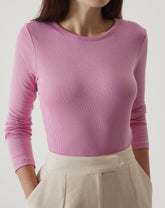 BLUSA MANGA LONGA DE MALHA - ROSA