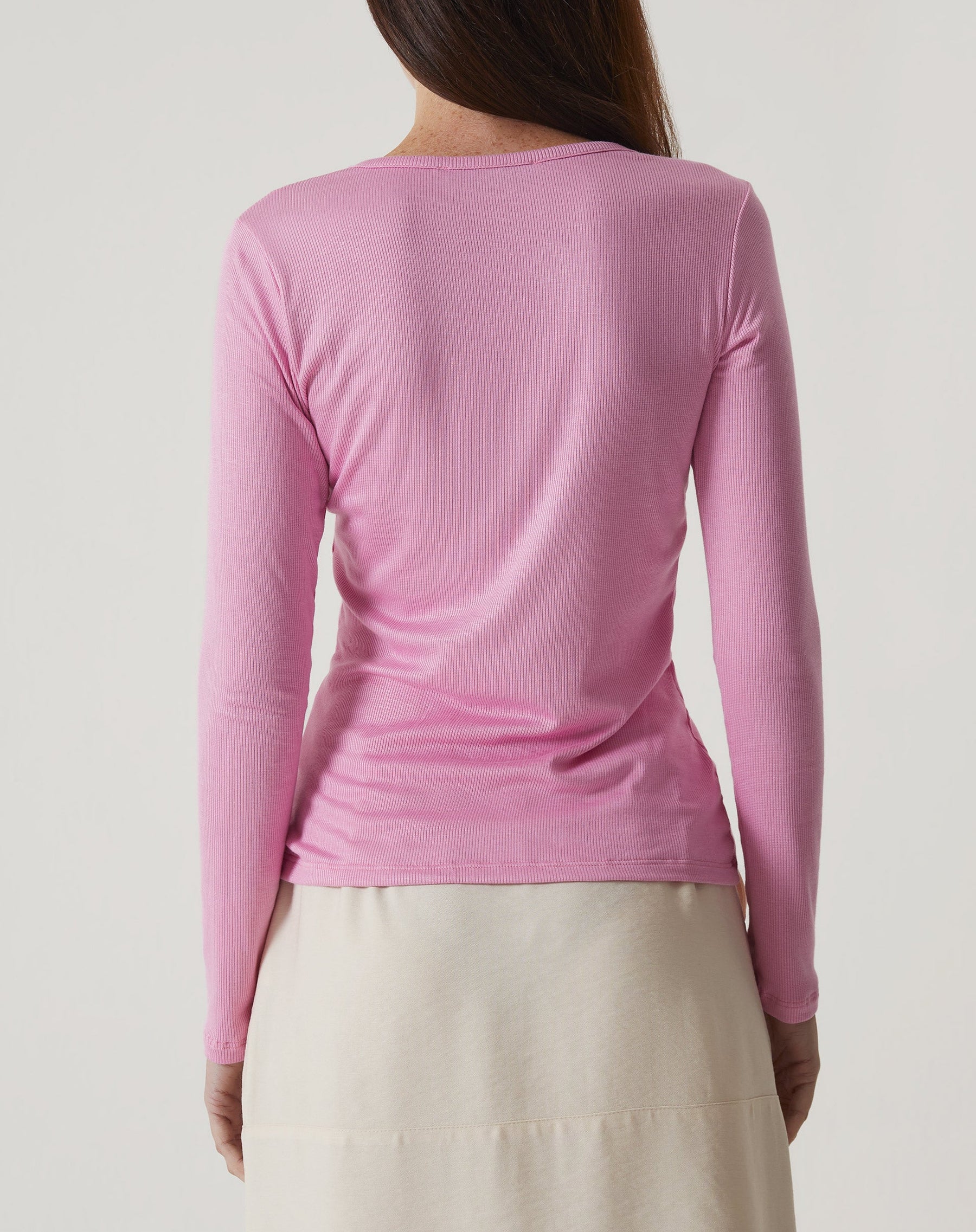 BLUSA MANGA LONGA DE MALHA - ROSA