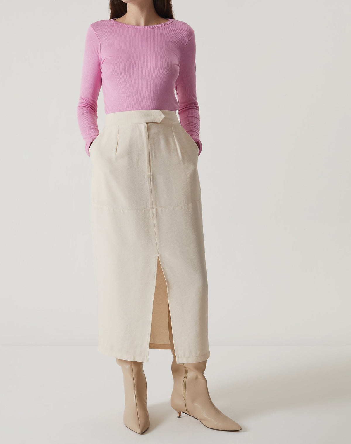 BLUSA MANGA LONGA DE MALHA - ROSA