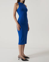 VESTIDO SEM MANGAS DE MALHA - AZUL