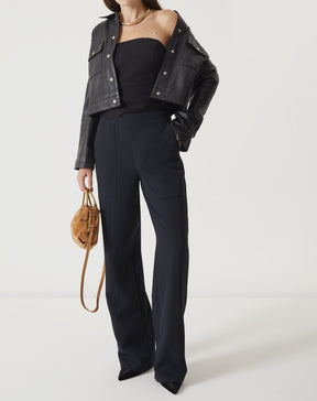 BLUSA SEM ALÇAS ALFAIATARIA - PRETO