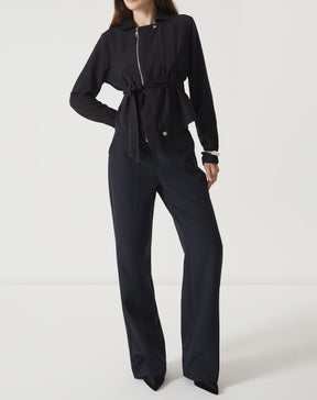 JAQUETA COM AMARRAÇÃO DE ALFAIATARIA - PRETO