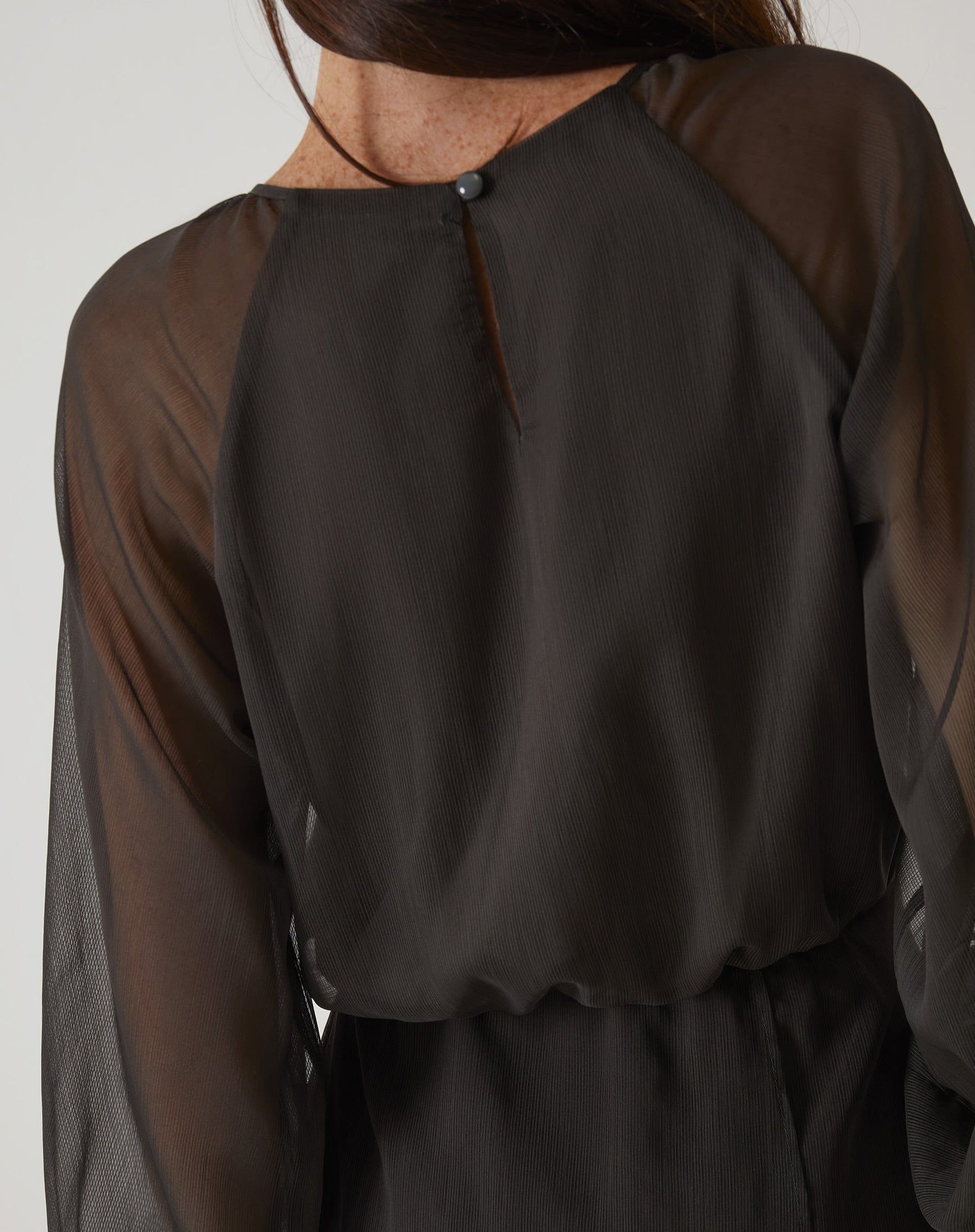 VESTIDO CURTO MANGA LONGA BUFANTE - VERDE